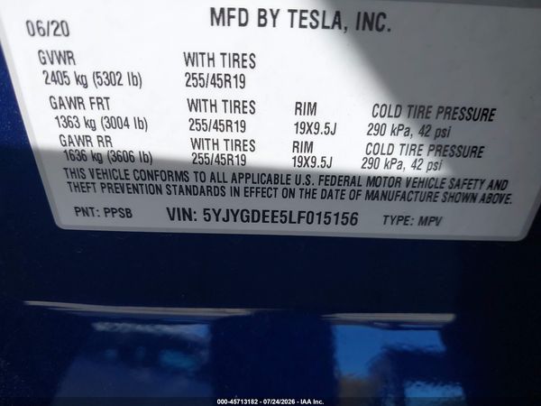 2020 TESLA MODEL Y