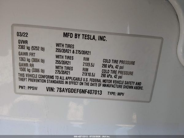 2022 TESLA MODEL Y