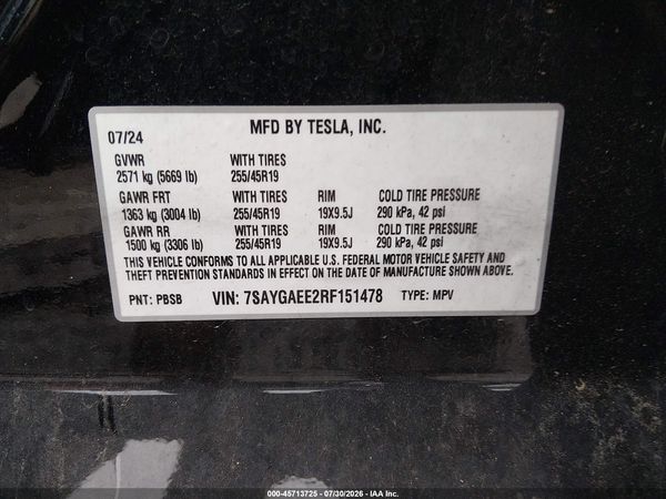 2024 TESLA MODEL Y