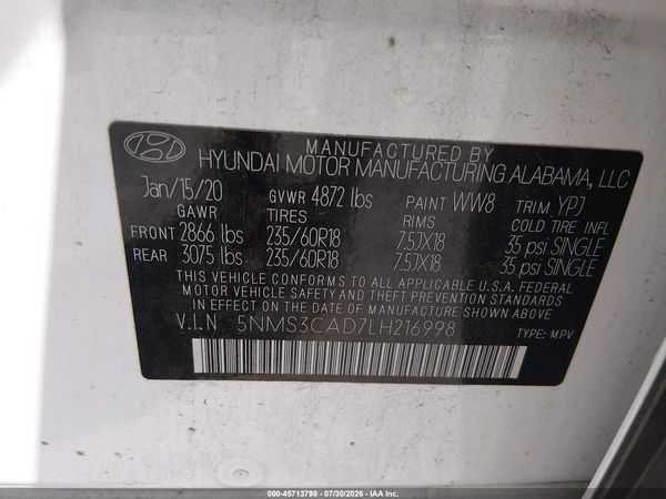 2020 HYUNDAI SANTA FE SEL