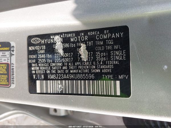 2019 HYUNDAI TUCSON SE