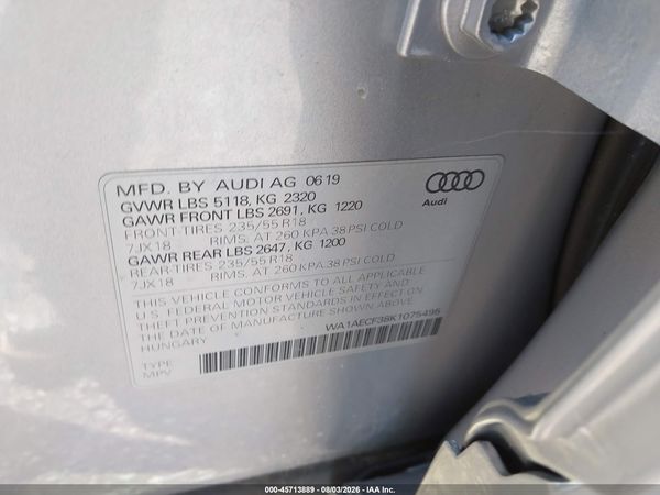 2019 AUDI Q3 2.0T PREMIUM