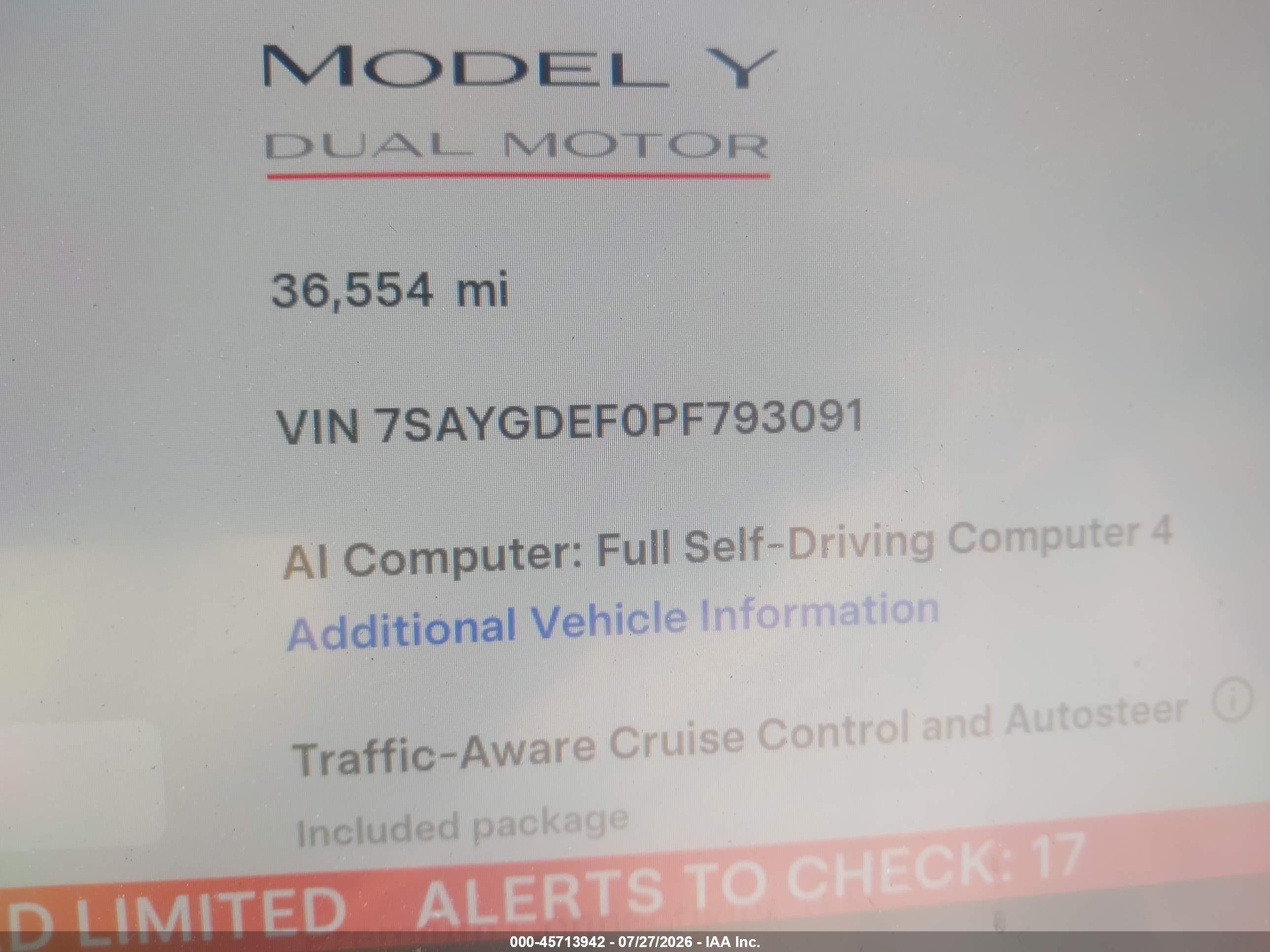 2023 TESLA MODEL Y