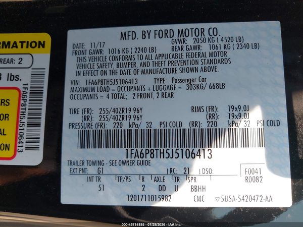 2018 FORD MUSTANG ECOBOOST