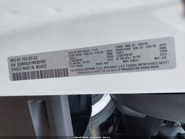 2021 RAM PROMASTER 3500