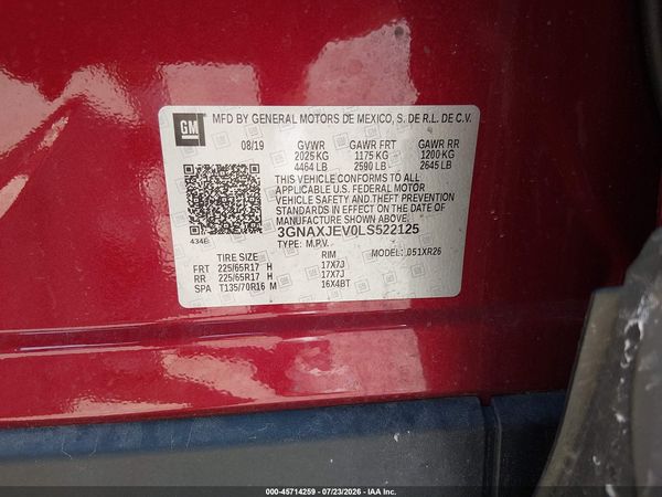 2020 CHEVROLET EQUINOX FWD 2FL — I9