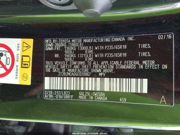 2016 LEXUS RX 350