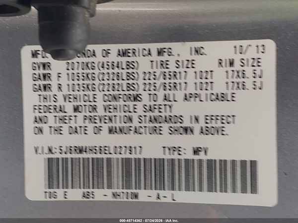 2014 HONDA CR-V EX