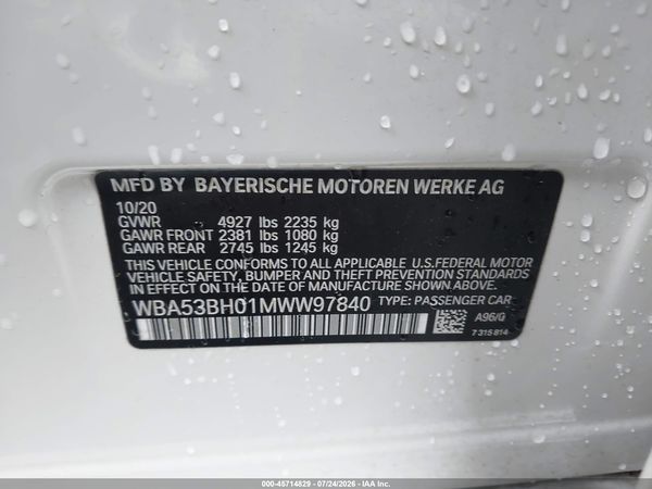 2021 BMW 530I