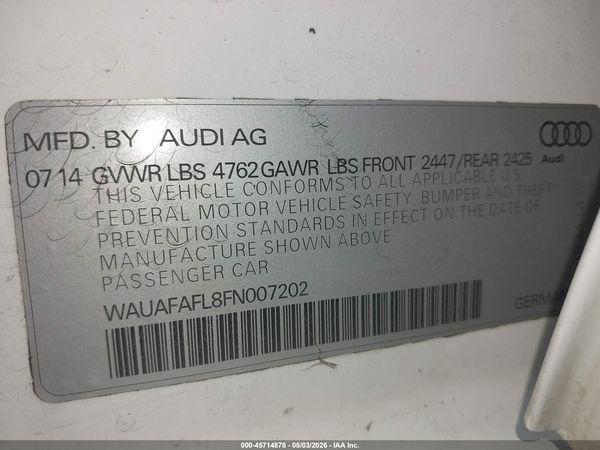 2015 AUDI A4 2.0T PREMIUM
