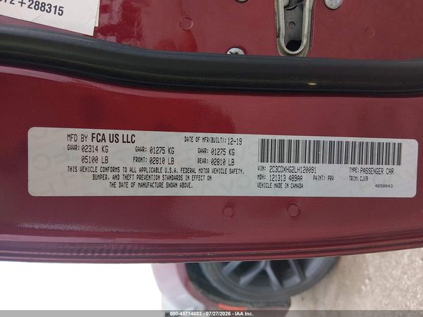 2020 DODGE CHARGER GT RWD