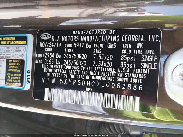 2020 KIA TELLURIDE SX