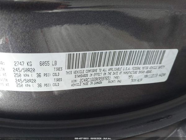 2019 CHRYSLER PACIFICA LIMITED