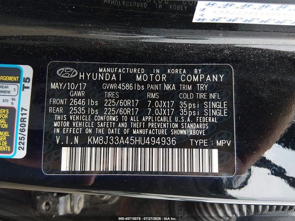 2017 HYUNDAI TUCSON SE