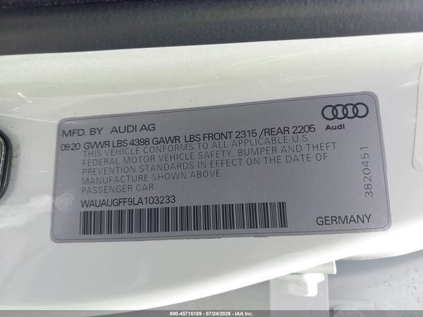 2020 AUDI A3