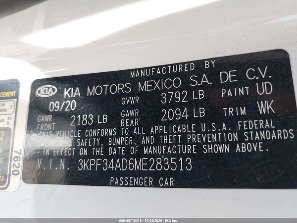 2021 KIA FORTE GT-LINE