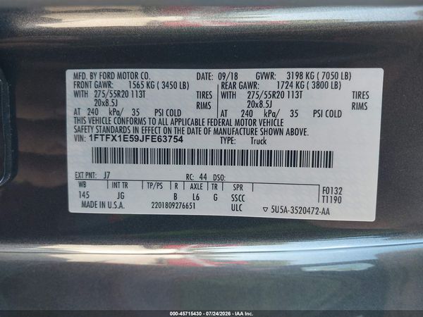 2018 FORD F-150 XL
