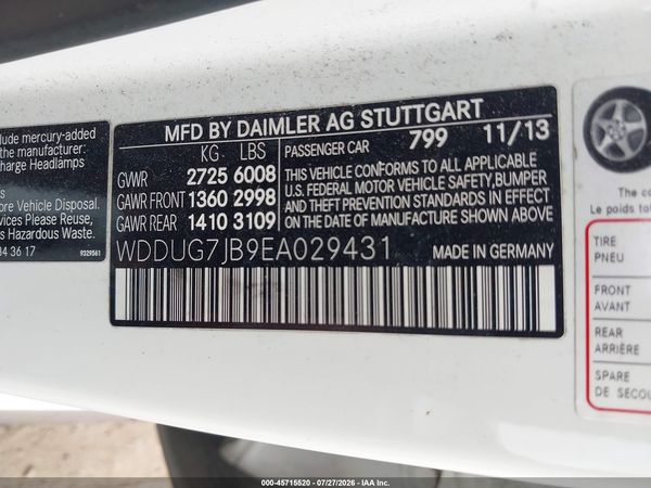 2014 MERCEDES-BENZ S 63 AMG 4MATIC
