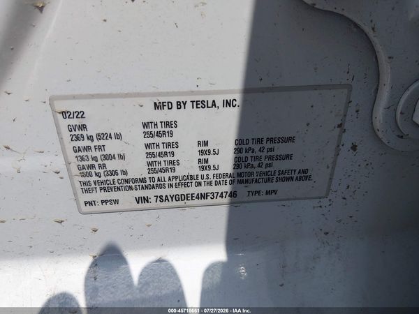 2022 TESLA MODEL Y