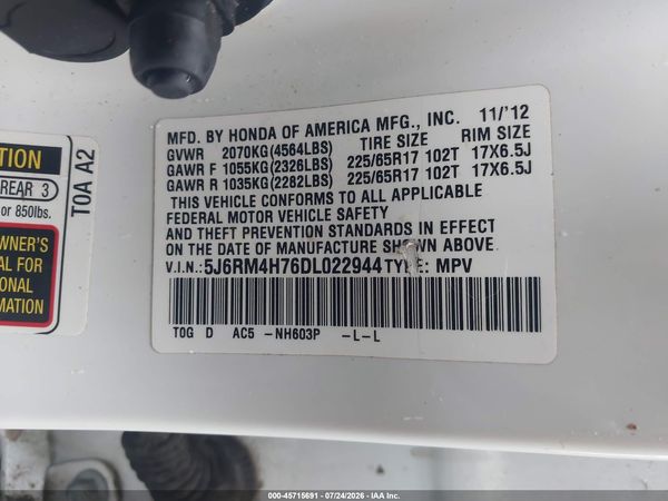 2013 HONDA CR-V EX-L