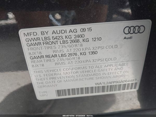 2016 AUDI Q5 2.0T PREMIUM