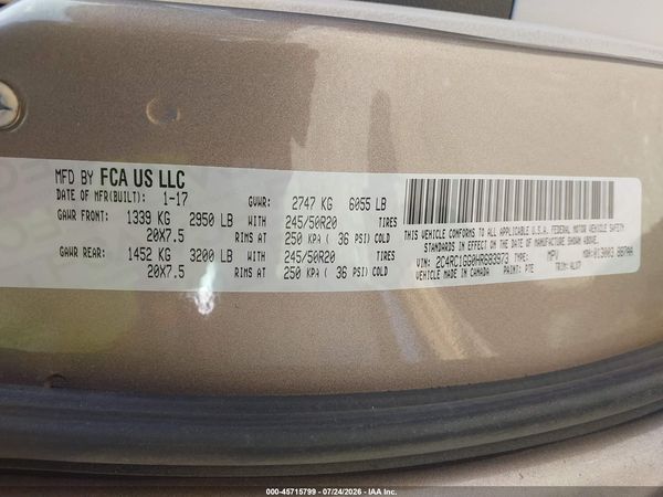 2017 CHRYSLER PACIFICA LIMITED