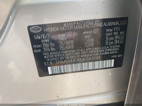 2021 HYUNDAI SANTA FE SEL