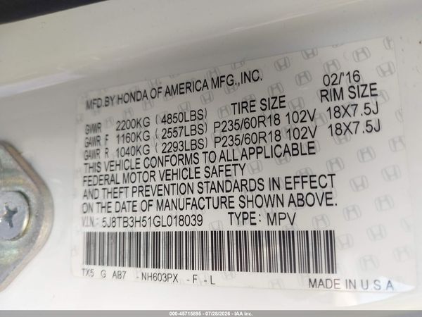 2016 ACURA RDX