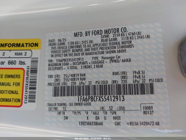 2025 FORD MUSTANG GT PREMIUM FASTBACK