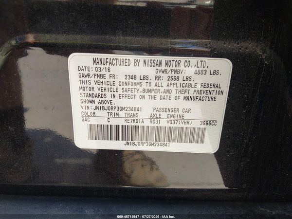 2016 INFINITI QX50