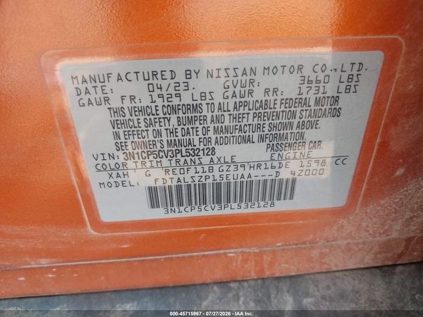 2023 NISSAN KICKS SV XTRONIC CVT — I9