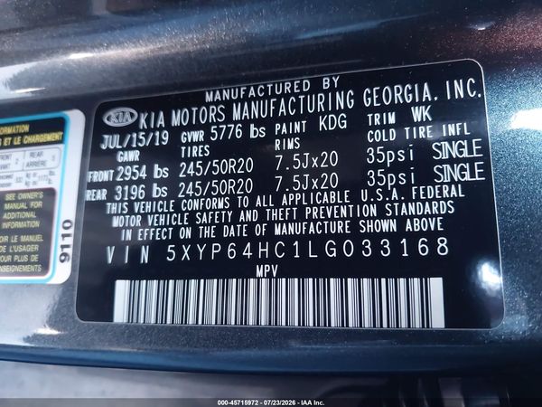 2020 KIA TELLURIDE S