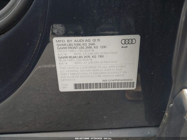 2015 AUDI Q5 2.0T PREMIUM
