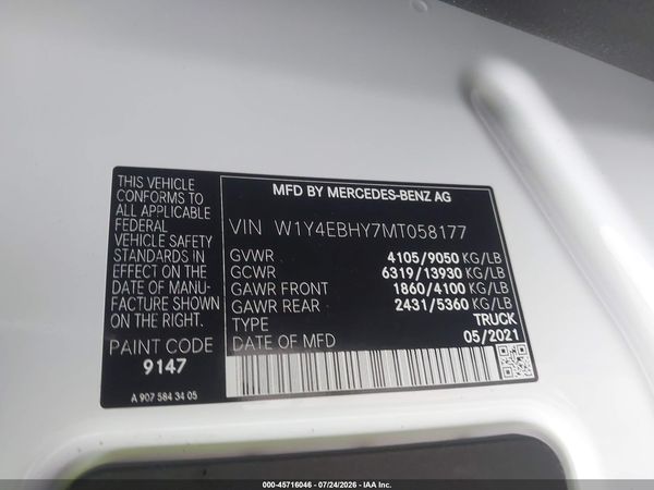 2021 MERCEDES-BENZ SPRINTER 2500 STANDARD ROOF V6
