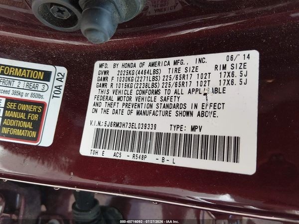 2014 HONDA CR-V EX-L