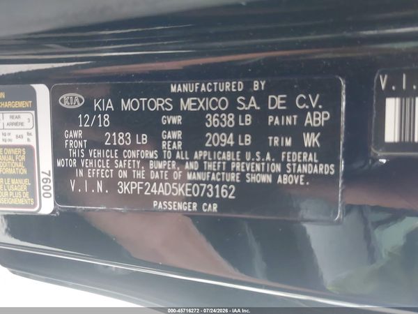 2019 KIA FORTE FE