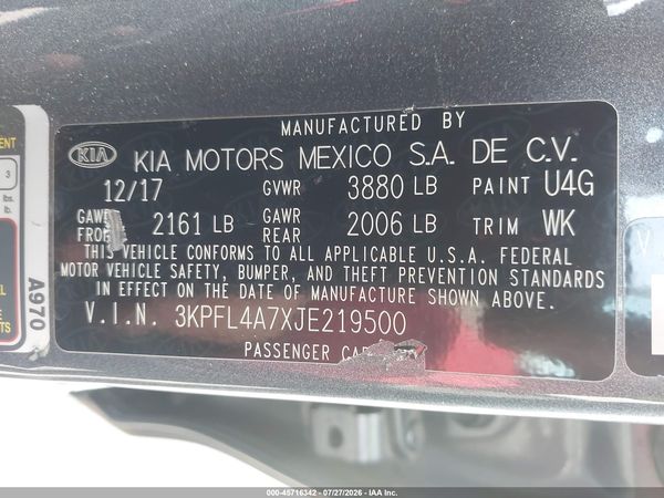 2018 KIA FORTE S