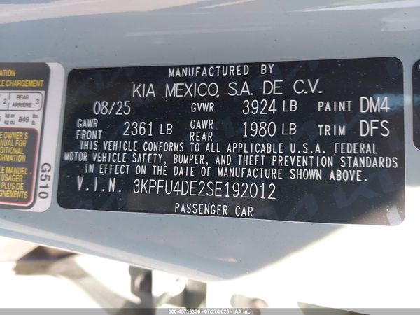 2025 KIA K4 EX