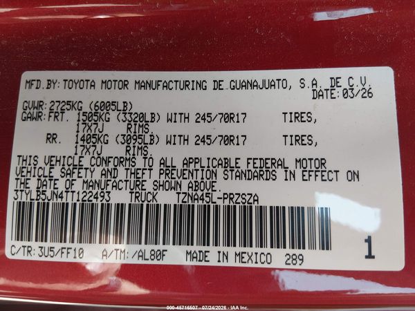 2026 TOYOTA TACOMA SR5