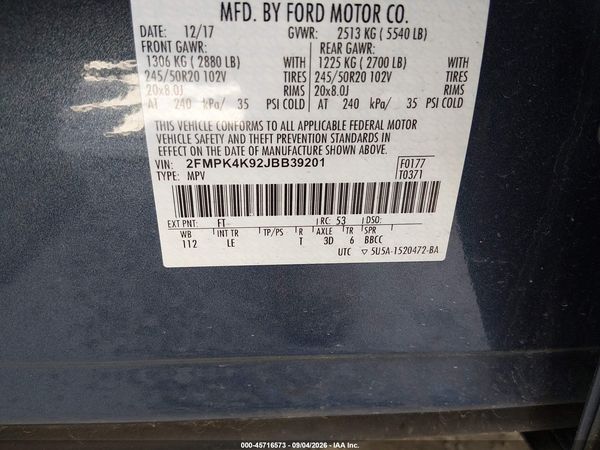 2018 FORD EDGE TITANIUM — I9
