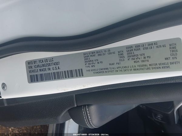 2025 JEEP GRAND CHEROKEE L LIMITED 4X2
