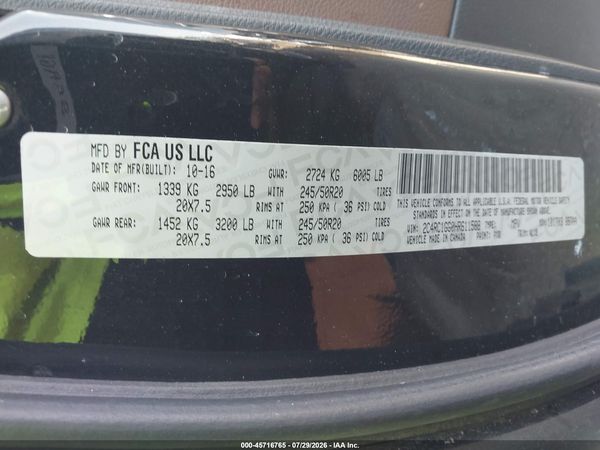 2017 CHRYSLER PACIFICA LIMITED — I9