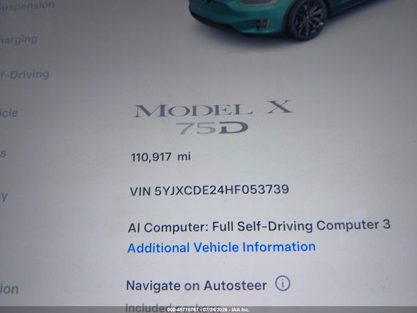 2017 TESLA MODEL X 100D/75D/90D