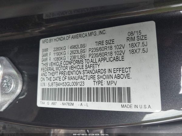 2016 ACURA RDX