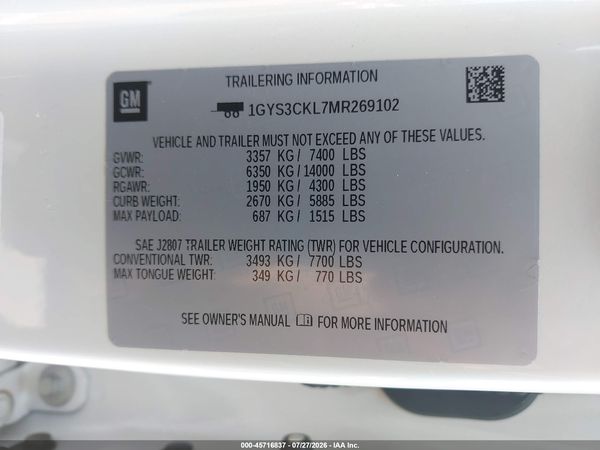 2021 CADILLAC ESCALADE 2WD PREMIUM LUXURY