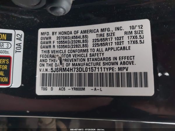 2013 HONDA CR-V EX-L