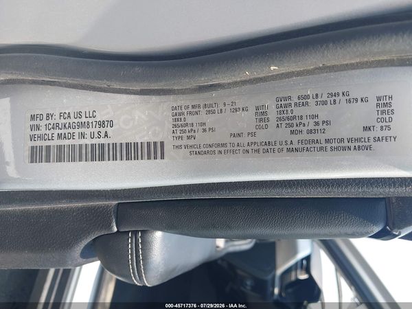 2021 JEEP GRAND CHEROKEE L LAREDO 4X4