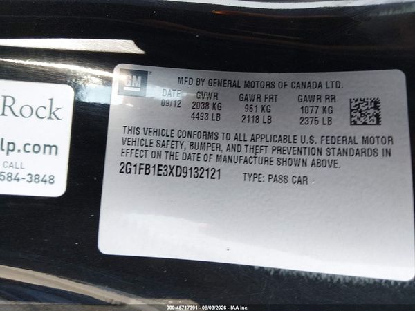2013 CHEVROLET CAMARO 1LT — I9