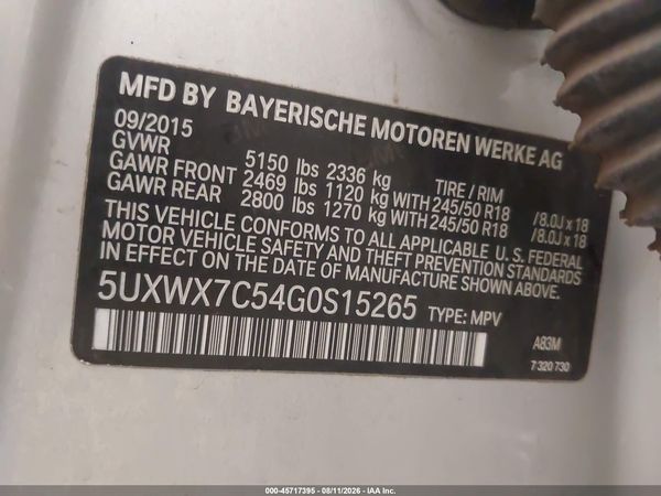 2016 BMW X3 XDRIVE35I