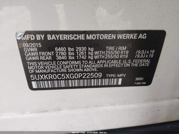2016 BMW X5 XDRIVE35I